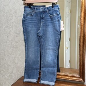 NYDJ Sheri Slim Ankle Fray Hem Rockie Women's Blue Jeans.  Size 8. Inseam 27”.